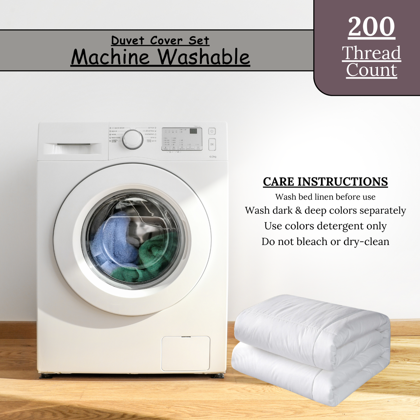 100% EGYPTIAN COTTON DUVET COVER BEDDING SET QUILT COVERS SINGLE DOUBLE KING, Color Grey