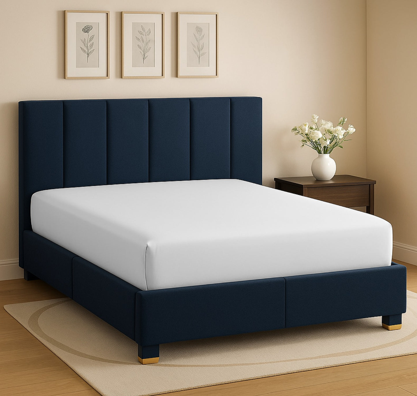 100% Egyptian Cotton Fitted Sheet 25cm Extra Deep Mattress Pocket 200 Thread Count Ultra-Soft, Breathable & Wrinkle-Free Hotel-Quality Bottom Fitted Sheet for Single, Double & King Size Bed, Color White