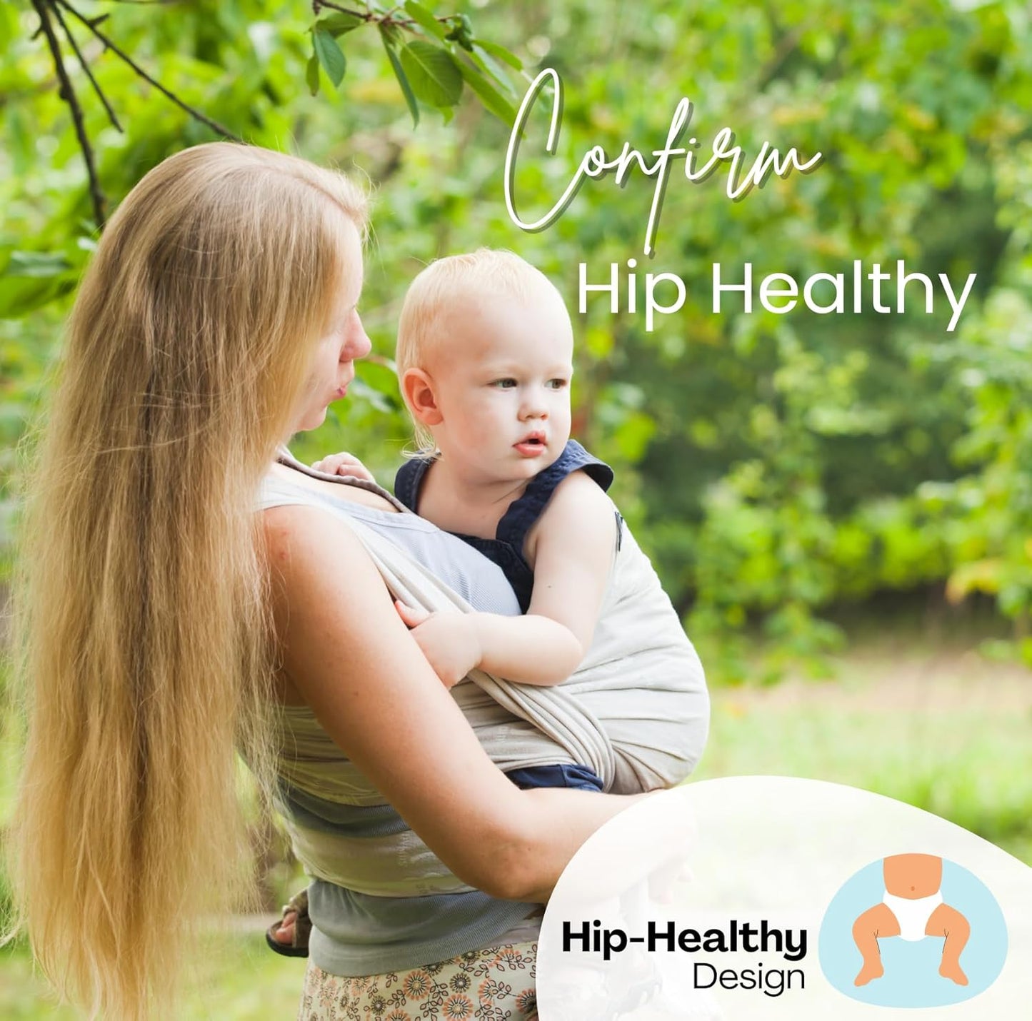 Lightweight Baby Wrap Carrier for New born, Infant - Breathable, Stretchy Baby Sling, Hands Free, Breastfeeding Baby Carrier Wrap, Baby Carriers - Birth to 3, Color Silver