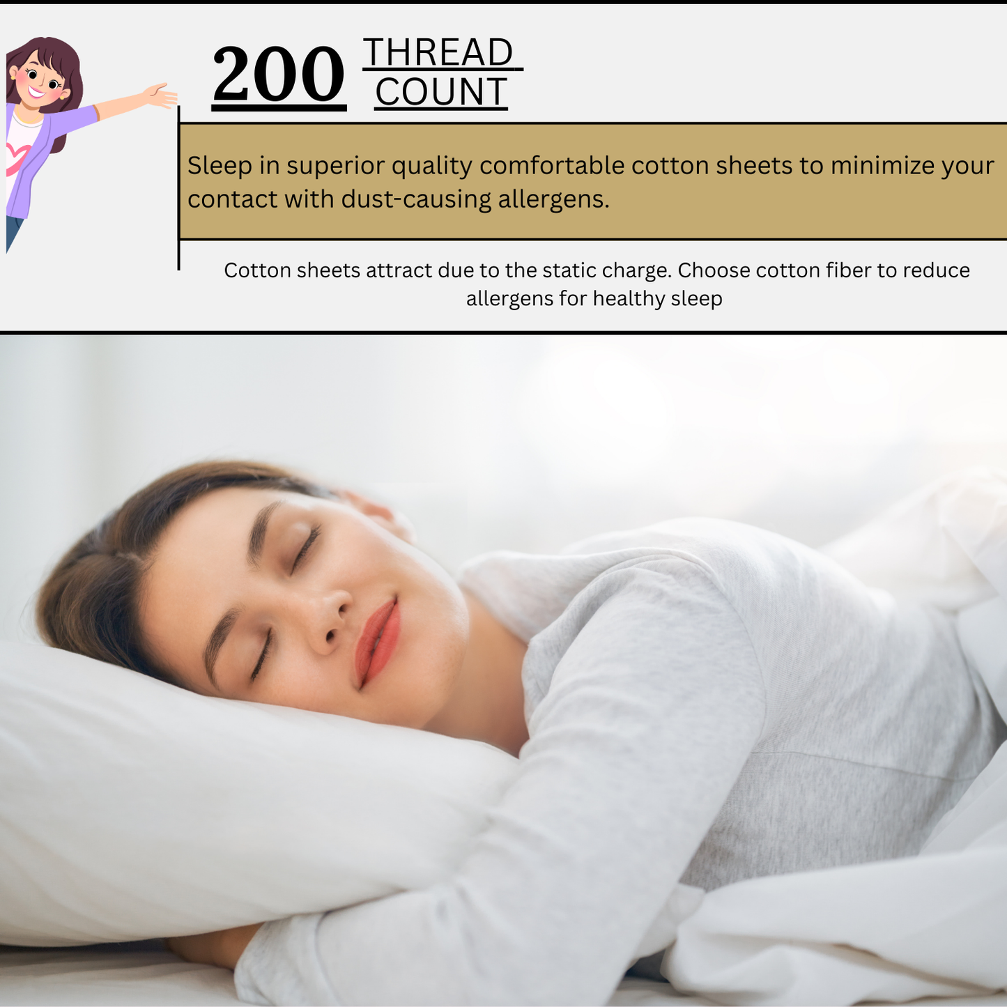 100% Egyptian Cotton Fitted Sheet 25cm Extra Deep Mattress Pocket 200 Thread Count Ultra-Soft, Breathable & Wrinkle-Free Hotel-Quality Bottom Fitted Sheet for Single, Double & King Size Bed, Color Grey