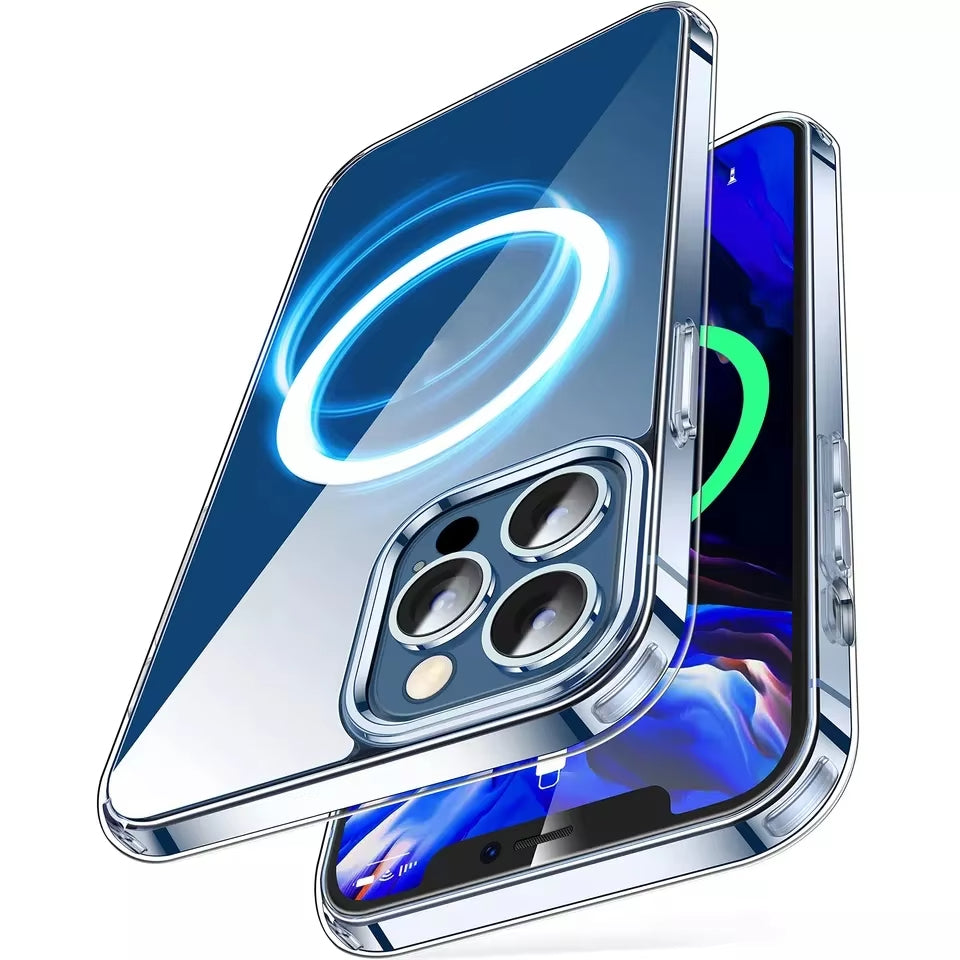 iPhone 16 Pro Transparent Mobile Phone Cases Shockproof Magnetic Clear Phones Cover