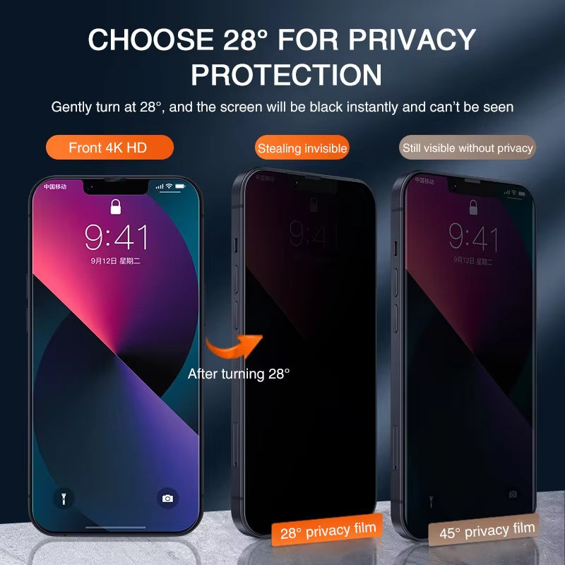 iPhone 16 Pro Full Cover Anti-Spy Screen Protector