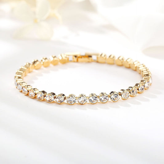 Women's Korean-style Crystal Silver-plated Bracelet