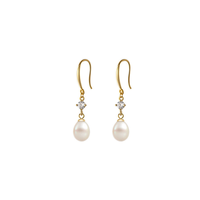 Pearl Summer Long Retro Style Women's Japanese And Korean Style Ear Rings